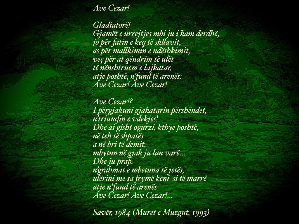 Ave Cesar - poezi nga Lazer Radi