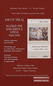 Promovimi i librit "Kujtime për Shkodrën e viteve 1926-1931" - Jakov Milaj