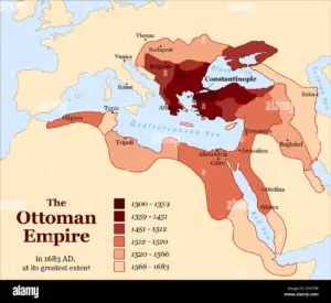 Harta e Perandorisë Osmane prej shekullit të 13 në të 17!