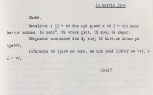 "... të vrarë plot, 35 kuaj të kapur... Josif..."