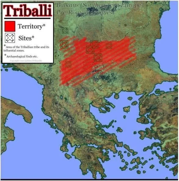 Harta e vendosjes së Tribalëve në Ballkan